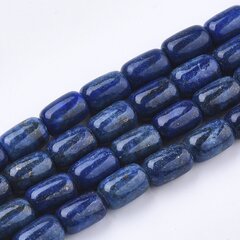 Dabīgās Lapis Lazuli Pērlītes 12x8mm zilas 32gab/37cm/vītne cena un informācija | Rotu veidošana, pērļošana | 220.lv