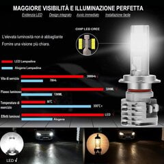 H7 LED spuldze 6500K automašīnu priekšējiem lukturiem tālās gaismas tuvās gaismas, regulējams spuldzes turētājs, nomaiņa halogēna lampa un ksenona priekšējie lukturi (2gab.) cena un informācija | LED lentes | 220.lv