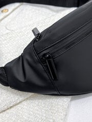 Melns Liels Fanny Pack vīriešiem Sievietēm Liela izmēra viduklis Ūdensnecaurlaidīgs, Trenažieru zāles āra modes jostas jostas somas maisiņš vīriešiem ar rāvējslēdzēju regulējamu siksnu fo цена и информация | Женские сумки | 220.lv