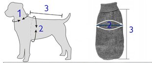 Džemperis suns kaķis ziemas apģērbs 27cm (10) FRENCHIE buldogs cena un informācija | Apģērbi suņiem | 220.lv