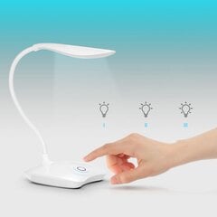 Galda lampa LED uzlādējams akumulators bezvadu 22cm cena un informācija | Galda lampas | 220.lv