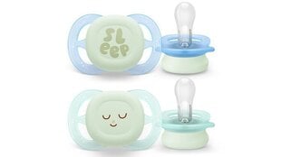 Knupītis Philips Avent Ultra Start Night Pacifier Disc SCF075/08, 0-2 mēn., 2 gab. cena un informācija | Knupīši | 220.lv