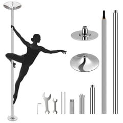 Pole dance pole, fitnesa sudraba deja 282 x 23 x 23 cm cena un informācija | Piederumi un aksesuāri trenažieriem | 220.lv