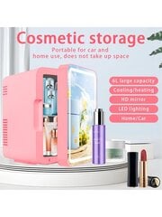 6L Mirror Beauty Makeup Ledusskapis Ādas Kosmētika Ādas Kopšanas Produkti Maska Karstā un Aukstā uzglabāšana Pārnēsājams LED Mini Ledusskapis cena un informācija | Intīmās higiēnas līdzekļi | 220.lv