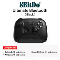 8BitDo — Ultimate Wireless Bluetooth Controller Gamepad ar uzlādes doku Nintendo Switch, PC, Windows 10, 11, Steam Deck цена и информация | Контроллеры | 220.lv