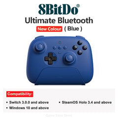 8BitDo — Ultimate Wireless Bluetooth Controller Gamepad ar uzlādes doku Nintendo Switch, PC, Windows 10, 11, Steam Deck цена и информация | Контроллеры | 220.lv