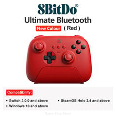 8BitDo — Ultimate Wireless Bluetooth Controller Gamepad ar uzlādes doku Nintendo Switch, PC, Windows 10, 11, Steam Deck цена и информация | Контроллеры | 220.lv