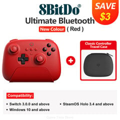 8BitDo — Ultimate Wireless Bluetooth Controller Gamepad ar uzlādes doku Nintendo Switch, PC, Windows 10, 11, Steam Deck цена и информация | Контроллеры | 220.lv