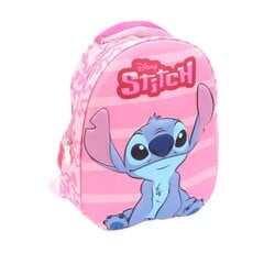 Viena nodalījuma bērnudārza mugursoma 3D Disney Stitch Pink cena un informācija | Skolas somas | 220.lv