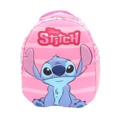 Viena nodalījuma bērnudārza mugursoma 3D Disney Stitch Pink cena un informācija | Skolas somas | 220.lv