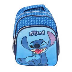 Divu nodalījumu skolas mugursoma Disney Stitch Blue cena un informācija | Skolas somas | 220.lv