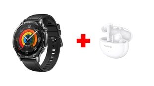 Huawei Watch GT 5 Black 46mm + Huawei FreeBuds 5i Ceramic White cena un informācija | Viedpulksteņi (smartwatch) | 220.lv