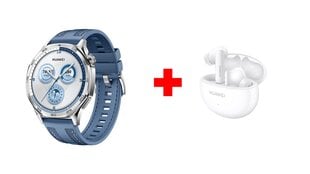 Huawei Watch GT 5 Blue 46mm + Huawei FreeBuds 5i Ceramic White cena un informācija | Viedpulksteņi (smartwatch) | 220.lv