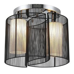 HOMCOM Griestu lampa vintage 2-gaismas griestu lampa, E27 ligzda, melna, Ø47,5 x 33H cm (bez spuldzēm) cena un informācija | Sienas lampas | 220.lv