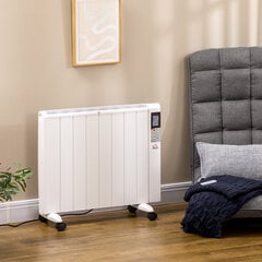 HOMCOM 4 režīmu radiators ar LCD displeju 2000 W elektriskais sildītājs 2 līmeņi 5-35 ℃, tālvadības pults, ruļļi un aizsardzība 15 m² telpai 75 x 7,5 x 58,5 cm cena un informācija | Sildītāji | 220.lv