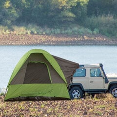 Outsunny auto telts, kempinga telts, ceļojumu telts, 4-5 personām, stiklšķiedras poliestera, zaļa, 300 x 300 x 230 cm cena un informācija | Teltis | 220.lv