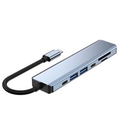 Splitter Hub 7in1 adapteris USB-C / HDMI / Microsd / 4K UHD cena un informācija | Adapteri un USB centrmezgli | 220.lv