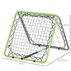 HOMCOM Football Rebounder Kickback Goal Rebound Wall Net for Baseball Basketball Divpusējs Rebound Regulējams 5 līmeņos Metāla zaļš + melns cena un informācija | Futbola formas un citas preces | 220.lv