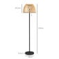 Outsunny Saules grīdas lampa āra stāvlampa, USB uzlādējama LED saules lampa iekštelpām, IP44 ūdensizturīga stāvlampa, aptumšojama, silti balta, ķēdes slēdzis, bambusa, dabīgs tonis cena un informācija | Lustras | 220.lv