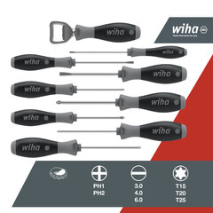 Skrūvgriežu komplekts Wiha SoftFinish® 85 gadi ierobežots izdevums, Phillips, TORX® 8,5 gab. cena un informācija | Rokas instrumenti | 220.lv