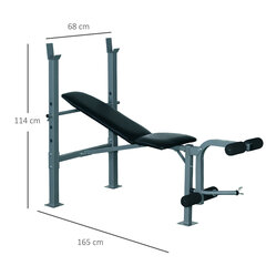 HOMCOM Daudzfunkcionāls svaru sols, treniņu sols, svaru stacija, slīpais sols, fitnesa aprīkojums, tērauds, 165x68x114cm cena un informācija | Bokss un austrumu cīņas | 220.lv