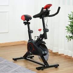 HOMCOM iekštelpu velosipēdu trenažieris Velotrenažieris Home Gym Fitness Bike 85 x 46 x 114 cm cena un informācija | Velotrenažieri | 220.lv