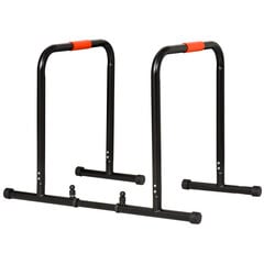 HOMCOM Dip Bar Fitness Push Up Dip stacija Regulējama fitnesa daudzfunkcionāla tērauda melna 94/102 x 62 x 73 cm cena un informācija | Bokss un austrumu cīņas | 220.lv