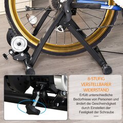 HOMCOM riteņu trenažieris velosipēdu trenažieris iekštelpu velosipēds velosipēds salokāms magnētiskā bremze 26"-29" metāla PP melns 68 x 62,5 x 49 cm cena un informācija | Spēka trenažieri | 220.lv