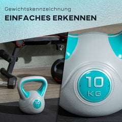 SPORTNOW Kettlebell 10 KG grīdas ērts kettlebell spēka treniņiem un fitnesam, zils cena un informācija | Hanteles, svaru stieņi un diski | 220.lv