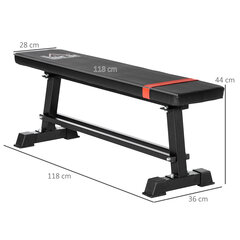 HOMCOM daudzfunkcionāls svaru sols svara stacija svars līdz 150 kg treniņu sols metāla ādas imitācija melns 118 x 36 x 44 cm cena un informācija | Bokss un austrumu cīņas | 220.lv