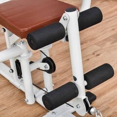 HOMCOM Sporta zāle Spēka stacija Fitnesa stacija Multigym Fitnesa centrs Fitnesa aprīkojums ar atsvariem Lat pull-down Leg curl Metāls PU mākslīgā āda Balta 150 x 110 x 210 cm cena un informācija | Spēka trenažieri | 220.lv