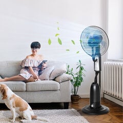 HOMCOM Pjedestāla ventilators Ventilators ar 2,8 litru ūdens izsmidzinātāju, taimeris, 3 režīmi, miglas funkcija, regulējams slīpuma leņķis cena un informācija | Ventilatori | 220.lv