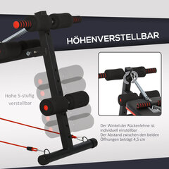 HOMCOM Sit Up Bench Abdominal Trainer ar treniņu virvēm Treniņu sols Daudzfunkcionāls regulējams un salokāms 110 kg slodzes ietilpība Tērauds melns + sarkans cena un informācija | Bokss un austrumu cīņas | 220.lv