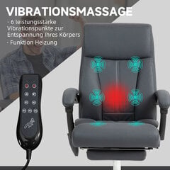 Vinsetto biroja krēsls ar vibrācijas masāžu, ergonomisks darba galda krēsls ar atgāzējamu funkciju, jostas daļas apsilde, regulējams augstums, datorkrēsls ar kāju balstu, grozāms, tumši pelēks cena un informācija | Biroja krēsli | 220.lv