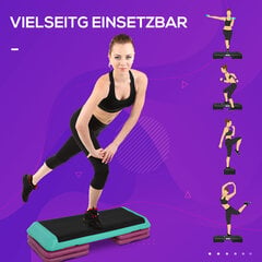 HOMCOM Stepping Board Aerobic Fitness Exercise Bike Stepper регулируемая высота 10cm/15cm/20cm PVC PP Black+Green+Violet 110 x 40 x 20 cm цена и информация | Степ-платформы | 220.lv