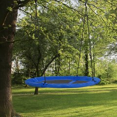 Outsunny Nest šūpoles Ø110cm 150kg regulējamas Zilas 3-12 gadi cena un informācija | Šūpoles | 220.lv