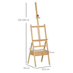 Vinsetto molberts Pastāvīgais molberts Salokāms koka molberts Regulējams augstuma studijas molberts ar turētāju, līdz 92 cm augstiem audekliem cena un informācija | Modelēšanas un zīmēšanas piederumi | 220.lv