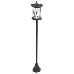 Outsunny saules dārza laterna 127 cm dārza lampa ar auksti baltu LED gaismu, ceļa gaisma ar gaismas sensoru, dārza apgaismojums, IP44 ūdensnecaurlaidīga, izmantošanai ārā, melna cena un informācija | Āra apgaismojums | 220.lv