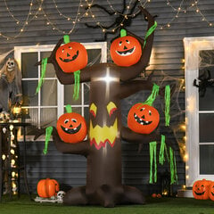 HOMCOM Piepūšamā Haunted Tree ķirbju Helovīna dekorācijas figūra ar LED apgaismojumu, poliesteris, 180x80x240cm | Aosom cena un informācija | Svētku dekorācijas | 220.lv