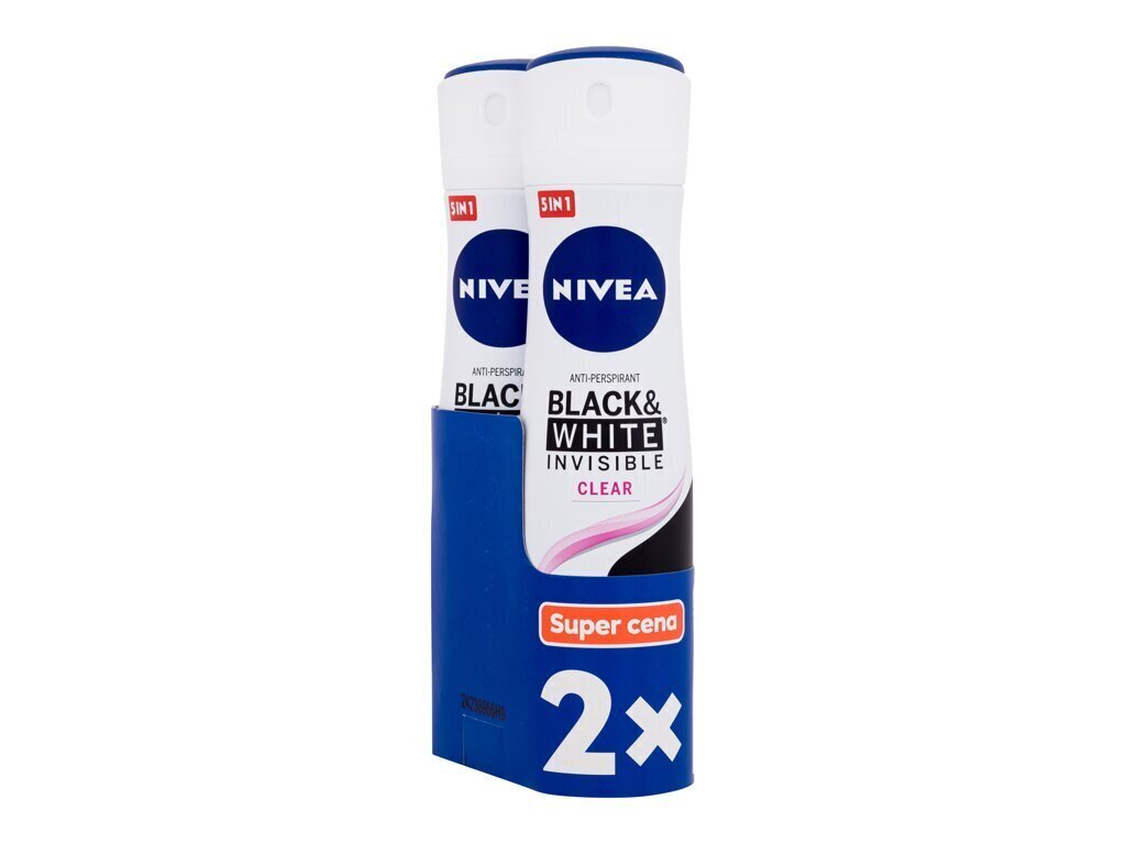 Antiperspirants Nivea Invisible Black & White Clear sievietēm, 2 vnt. cena un informācija | Dezodoranti | 220.lv