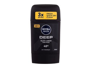 Antiperspirants Nivea Men Deep Black Carbon, vīriešiem, 50 ml cena un informācija | Dezodoranti | 220.lv