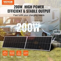 Saules paneļu komplekts Vevor, 200W, 12V cena un informācija | Saules paneļi, komponentes | 220.lv