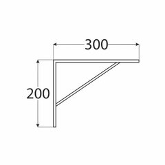 WSWP 300 C Кронштейн усиленный 300×200, черный цена и информация | Складные системы для полок | 220.lv