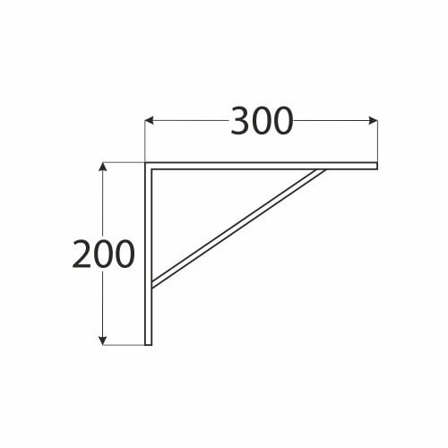 WSWP 300 C Plauktu balsts pastiprināts 300×200, melns cena un informācija | Plauktu sistēmas | 220.lv