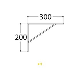 WSWP 300/20 Plauktu balsts pastiprināts 300x200x20x3.0, balts cena un informācija | Plauktu sistēmas | 220.lv