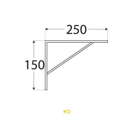 WSWP 250/20 Plauktu balsts pastiprināts 250х150х20х3,0, balts cena un informācija | Plauktu sistēmas | 220.lv