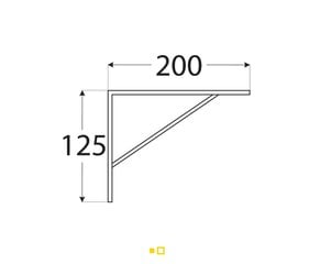 WSWP 200/20 Кронштейн усиленный 200х125х20х3,0, белый цена и информация | Складные системы для полок | 220.lv