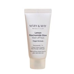 Mary&amp;May Lemon Niacinamide Glow Wash off Pack 30g - sejas maska, kas mazina ādas krāsas izmaiņas cena un informācija | Sejas maskas, acu maskas | 220.lv