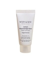 Mary&amp;May Lemon Niacinamide Glow Wash off Pack 30g - sejas maska, kas mazina ādas krāsas izmaiņas cena un informācija | Sejas maskas, acu maskas | 220.lv