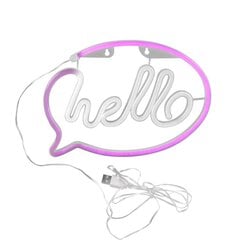 Dekoratīvā gaisma - NEON HELLO USB A + akumulatora strāva 327147 cena un informācija | Lampas bērnu istabai | 220.lv